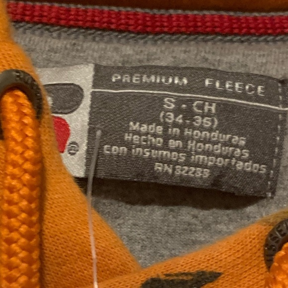 NWT Unique Snow Milk Orange White Blk PEACE Sweatshirt Hoodie Size Small (34-35) - Picture 2 of 10